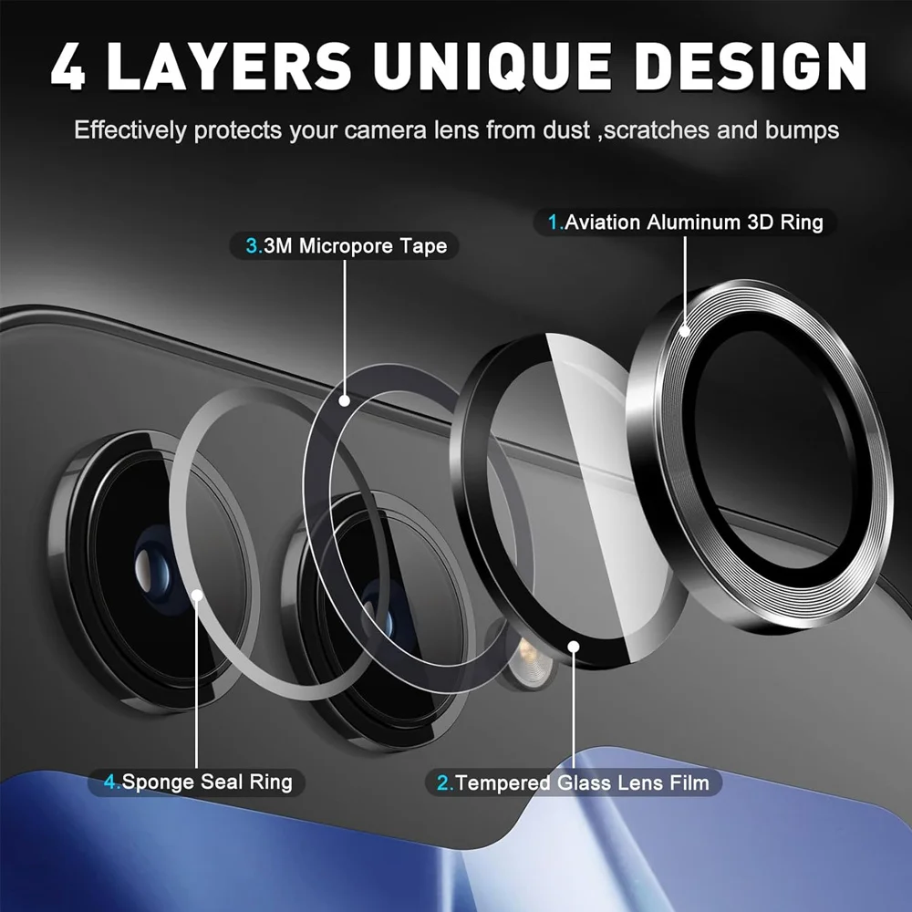 Enhanced Camera Screen Protector for Samsung Galaxy Z Flip7 - Metal Ring Lens Film with Tempered Glass