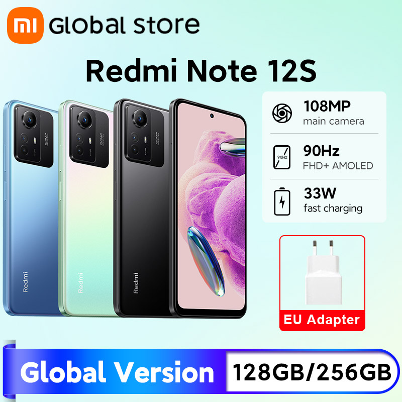  Global Version Xiaomi Redmi Note 12S 128GB 256GB Helio G96 108MP Camera 90Hz 6.43" AMOLED DotDisplay 33W Fast Charging 5000mAh 