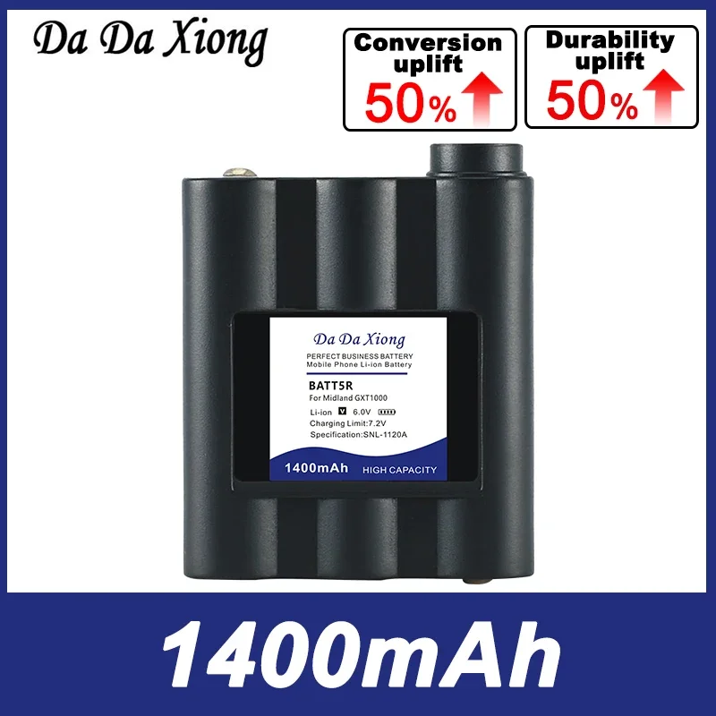 하이 퀄리티 BATT5R 배터리, 미드랜드 BATT-5R AVP7GXT 워키토키 및 기타 GXT 시리즈 GMRS 라디오 배터리 1 개