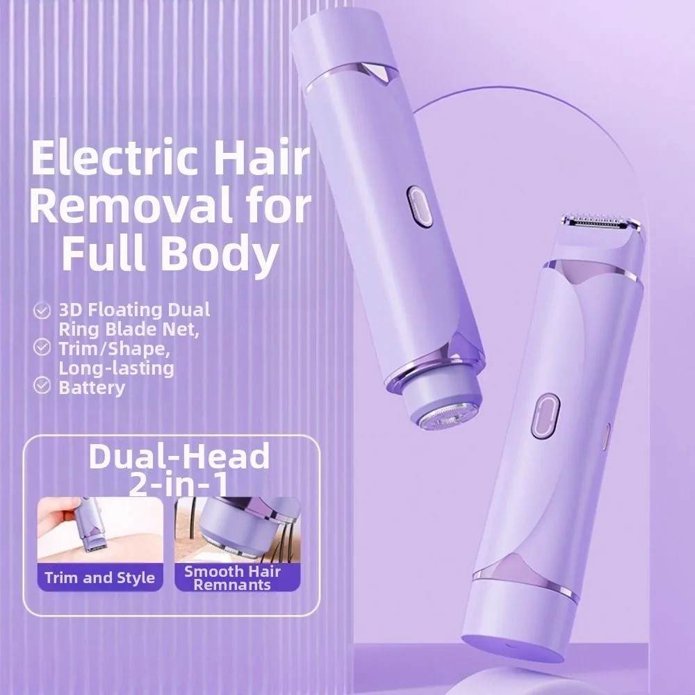 Double Razor Head Multi-function Epilator Gentle Painless Electric Shaver Mini Size USB Rechargeable Bikini Trimmer