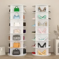 7-Tier Rotating Shoe Rack Tower, Free Standing 360° Revolving Organizer and Storage Hold Over 56 Pairs of Shoes, Shoe Cabinets 1
