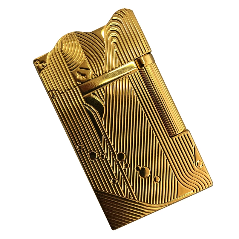New Classic Sound Brass Lighter Gold Sleeping Mermaid Pattern Retro Kerosene Lighter Fire Men\'s Series Exquisite Men\'s Gifts