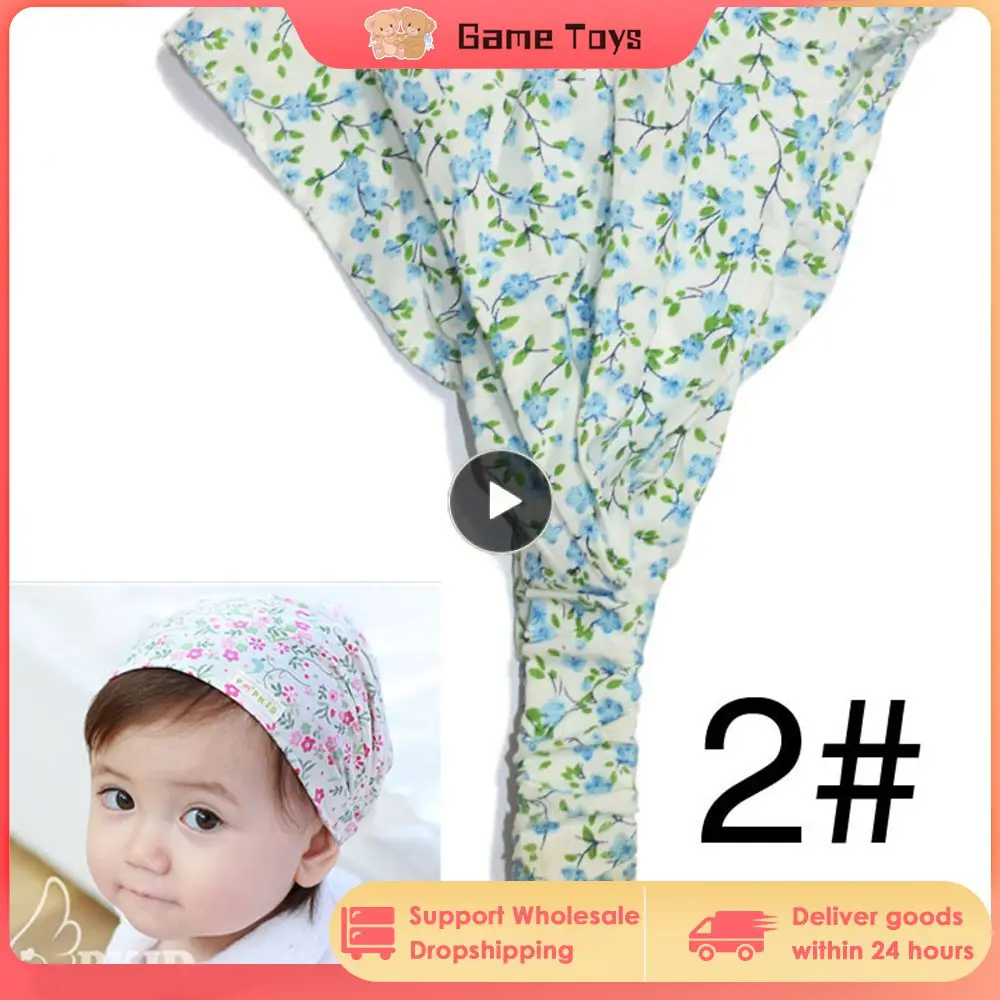 

Милый женский крученый головной платок с цветочным принтом в горошек, эластичная повязка на голову, аксессуары для волос для детей ясельного возраста