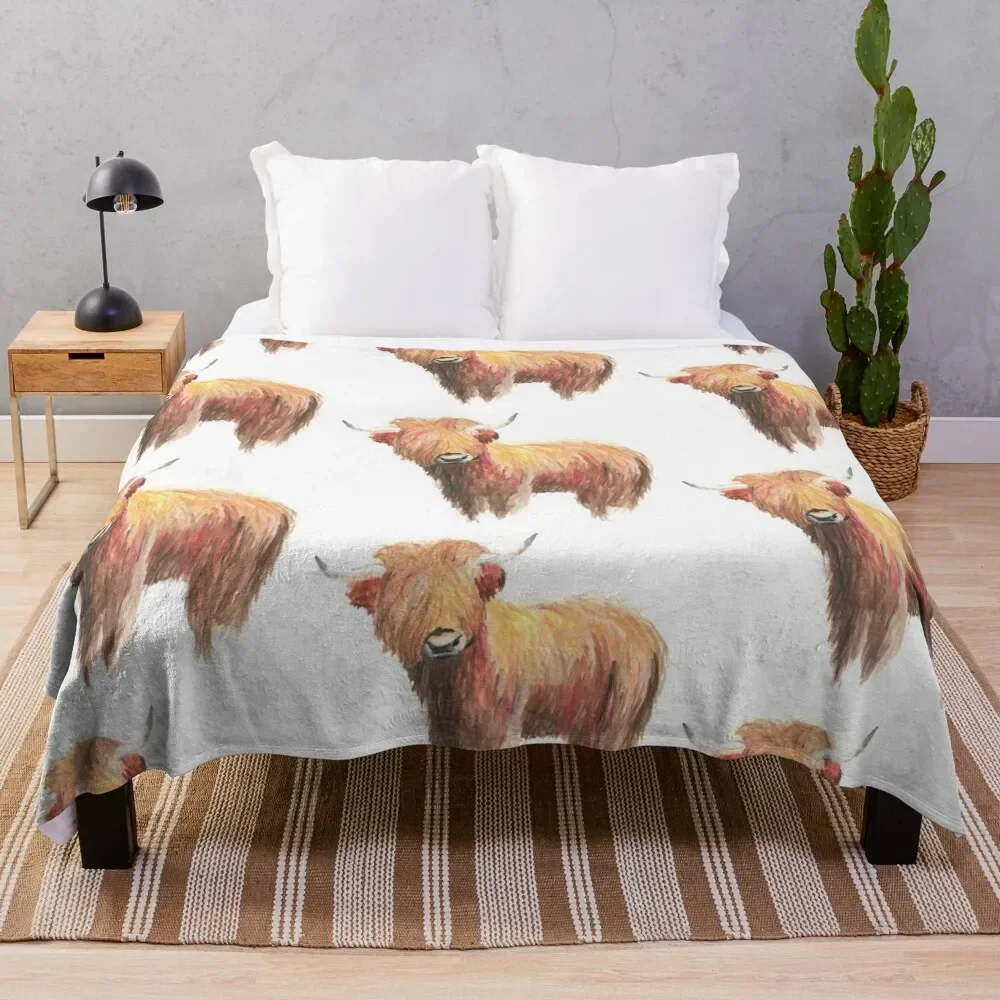 

highland cow Throw Blanket Shaggy bed plaid Hairys Luxury St Blankets