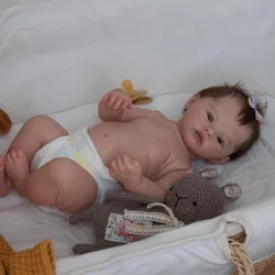 18inch Full body Vinyl Reborn Baby Doll Meadow Newborn Baby Size Real Picture Handmade Hand-root Hair Visible Veins