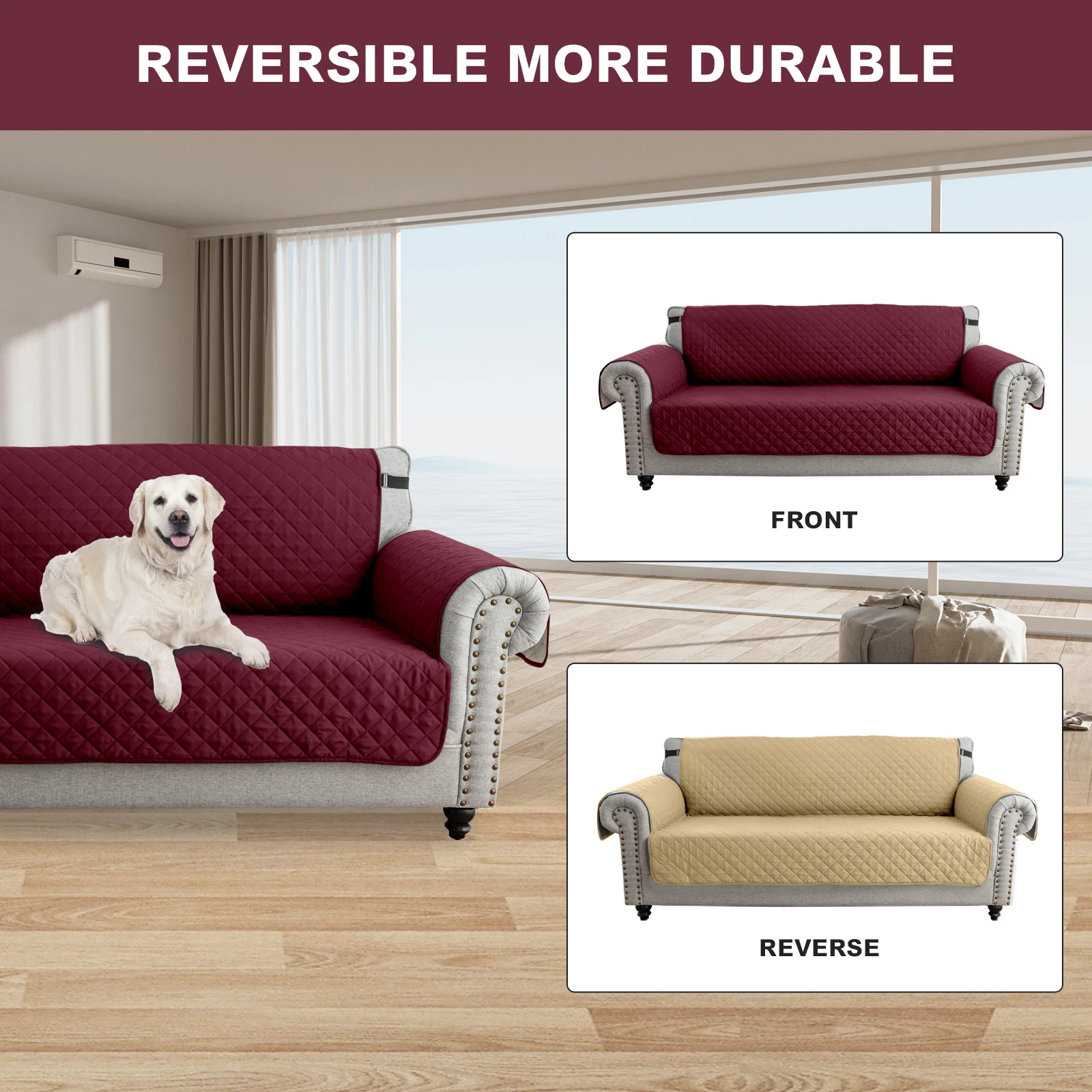 Chair Cover Sofa Cover Furniture Cover 1 pc Waterproof Sofa Cover Quilted Anti-wear for Dog Pet Kids Recliner Armchair 1/2/3/4 Seater Protect