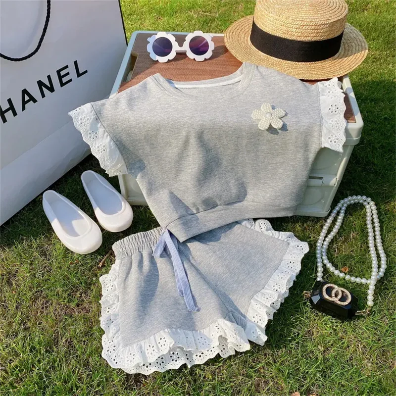 Lace Patchwork Baby Girl Set 3