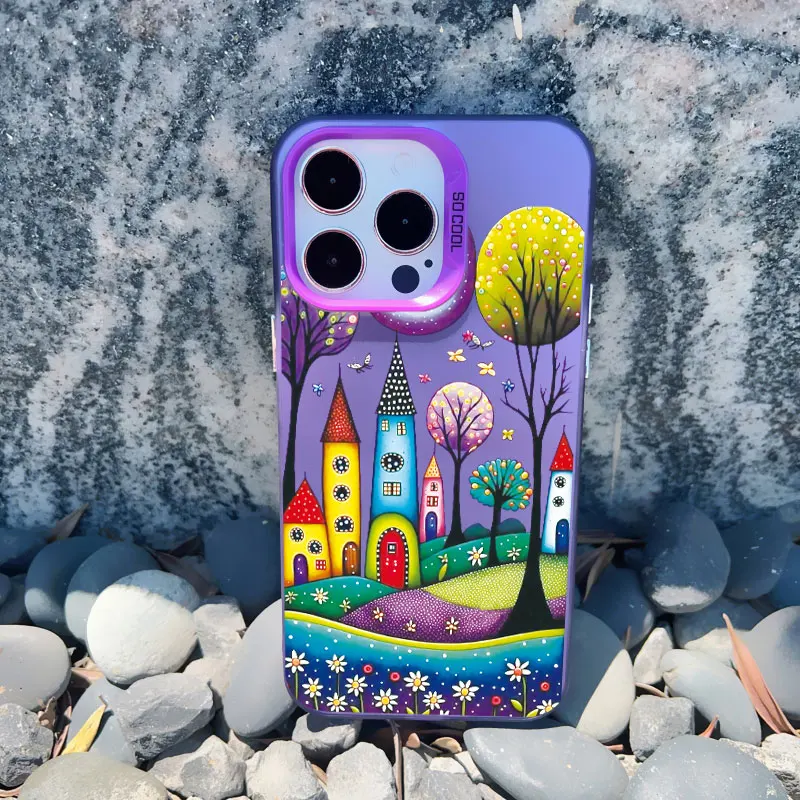 Colorful Forest Town Fashion Laser Shockproof Phone Case