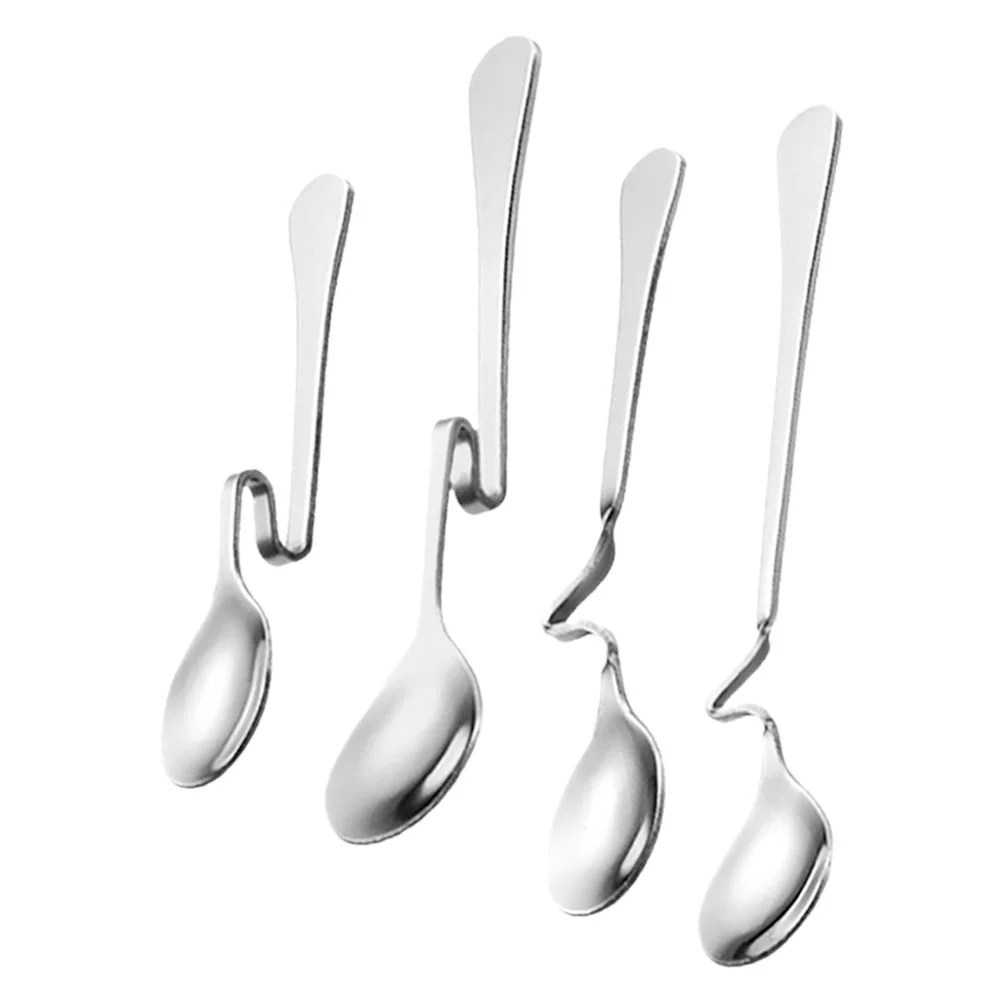

4 Pcs Stainless Steel Tableware Hanging Cup Coffee Stir Spoons Mixing Household Dessert Stirring Tea Spoons For Hot Teas