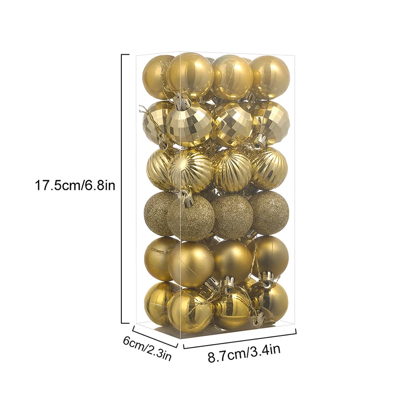 24Pcs 3cm Weihnachten Kugeln Weihnachten Baum Dekoration Weihnachten Hängen Baum Anhänger Home Party Weihnachten Baum Dekor Neue Jahr geschenke – Detail 11