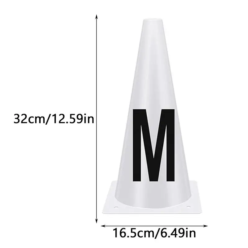 Training Cones Portable White Dressage Letters Competition Dressage Markers Stackable Sports Training Cones For Equestrian