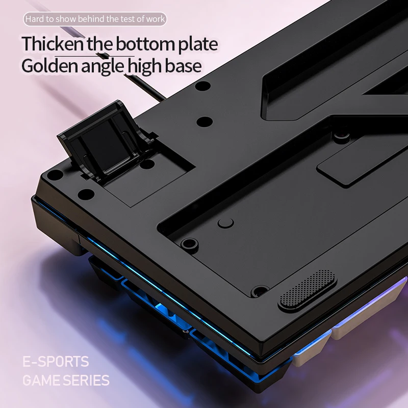 Teclas Teclado de Jogos com Fio Teclado Cor Correspondência Backlit Mecânica Sentir Computador E-esportes Periféricos para Desktop Portátil 104 - Imagem 6