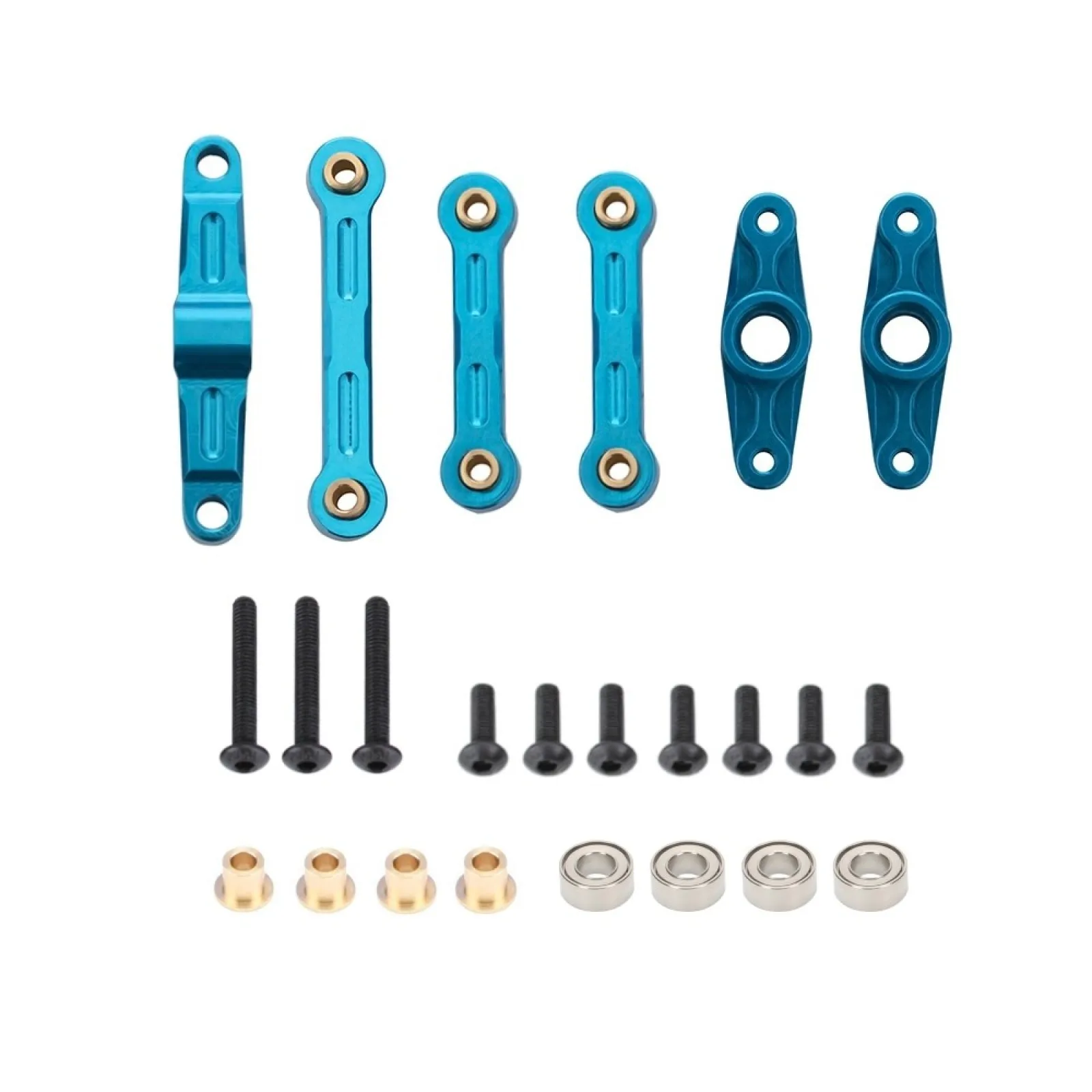 

1 Set For Tamiya TT02 TT-02 1/10 RC Car Aluminum Alloy Ball Bearing Crank Steering Assembly Link Kit For Tamiya TT02D TT-02D