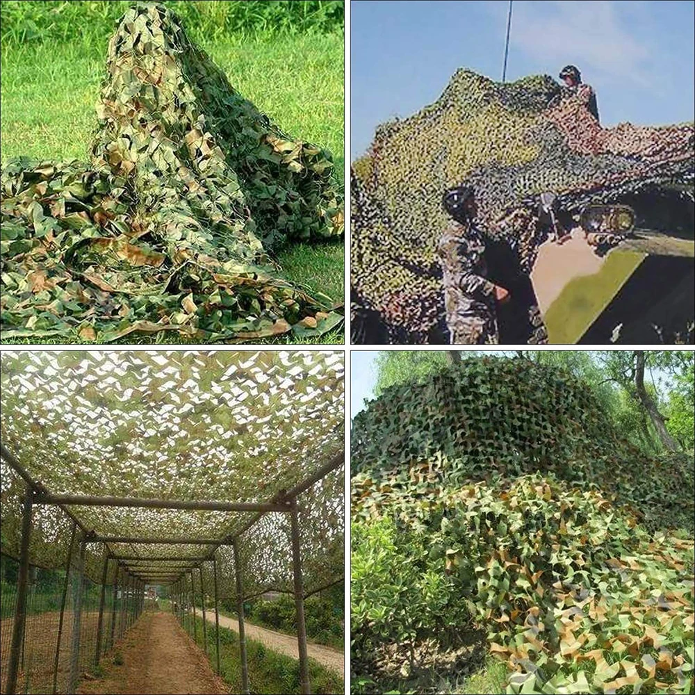 Military Camouflage Nets 1.5mx1m 4mx5m White Blue Beige Desert for Hunting Hiding Mesh Outdoor Awning Garden Shading Gazebo sunshade net camouflage netting