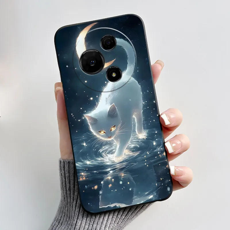 Aesthetic Cute Cat Soft Silicone Black Protective Phone Case Cover