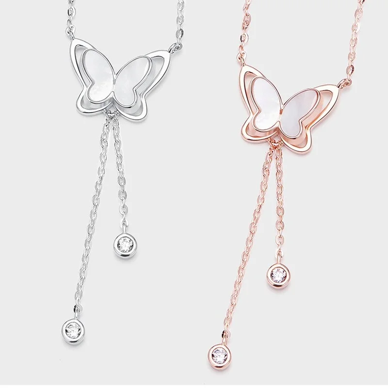 

New Butterfly Tassel Necklace Women's Fashion Clavicle Chain Temperament Jewelry Necklaces for Women Jewelry Butterfly Keychain