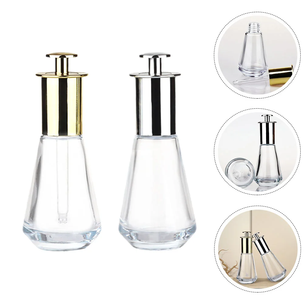 

2 Pcs Glass Containers Liquids Essential Oil Dropper Bottle Sub Bottles Small Empty Travel