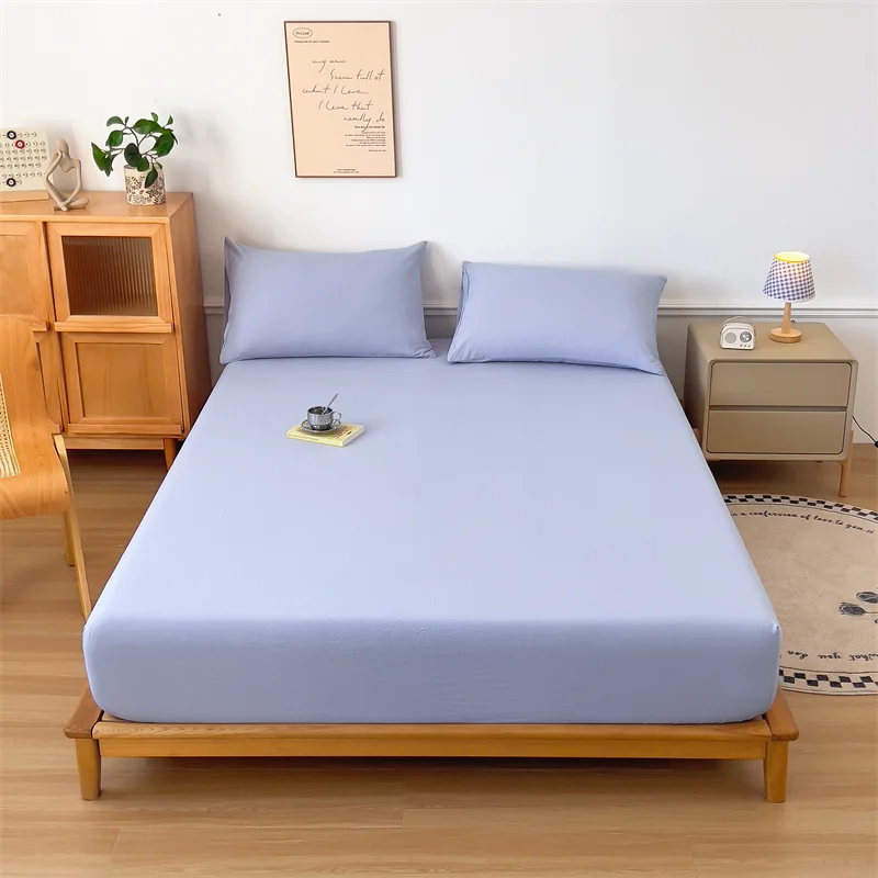 SolidColorFittedSheetSetwithPillowcaseHotelSimpleLuxury