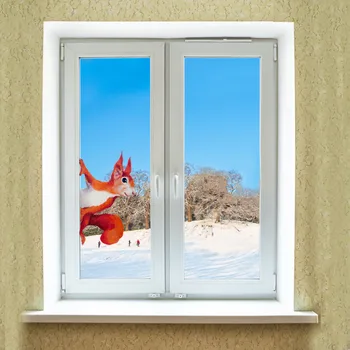1pcs Squirrel Wall Stickers Peeping Wall Decal Stickers For Accompanied By Four Seasons House Decoration Наклейки На Стену#G 5