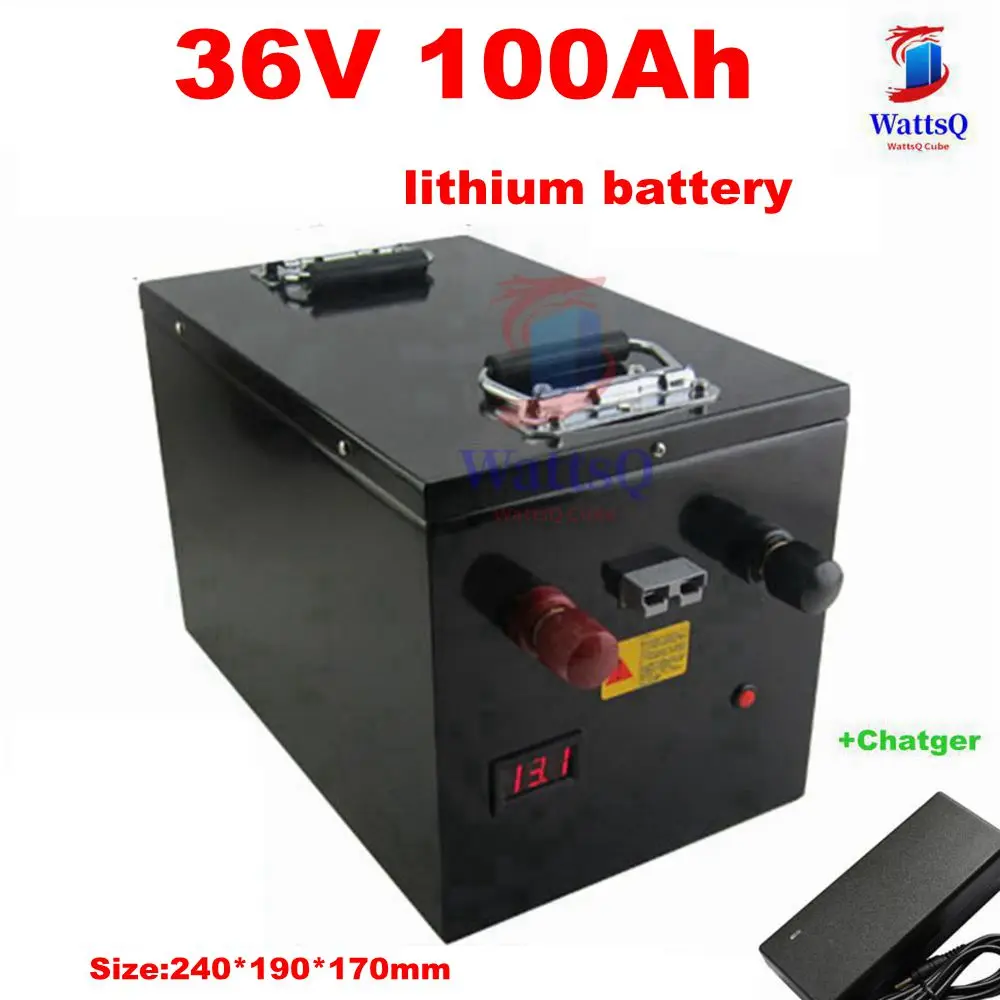 

36v 100ah lithium ion batteria li ion with BMS for 4000W electric tricycle scooter transportation club Solar wind +10A charger