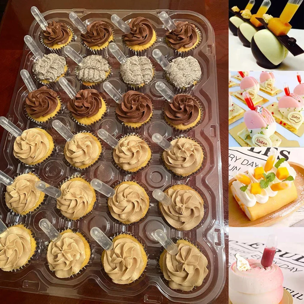 Disposable dropper 50-200Pcs 4ml Mini Dropper for Cupcake Sauce Squeeze Transfer Pipettes Dessert Stuffed Cake Decor