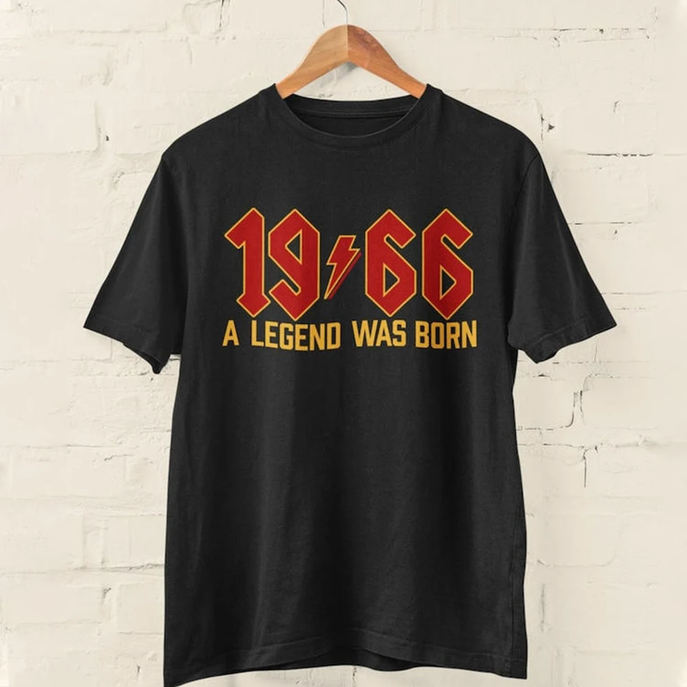 Cooles 60. Geburtstags-T-Shirt 1966 Legend Retro Rocker Tee Retro 2026 Sechzigstes Geburtstags-Shirt Kurzarm-Oberteil Geschenk für Ihn oder Sie