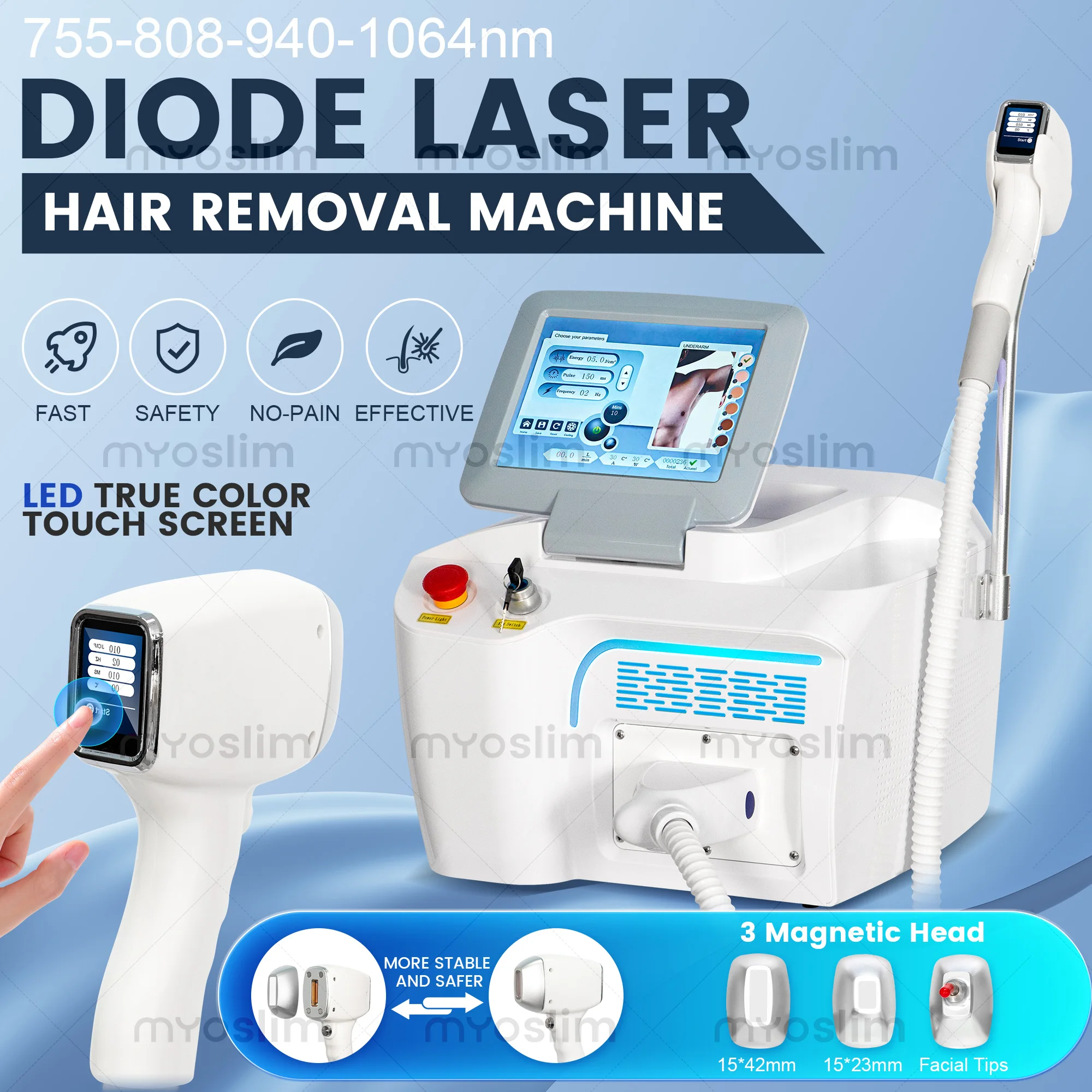 5000W 10Bars 4 Wavelength FAC Hair Removal Laser Machine Semiconductor Water Cooling+air Cooling 808nm Diode Laser Device 3