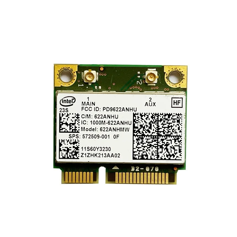 

Новая беспроводная сетевая карта для Intel 622AN 6200AN 622ANHMW 2,4G/5GHZ 300Mbps Half Mini Pci-e для LENOVO FRU:60Y3230 60Y3231