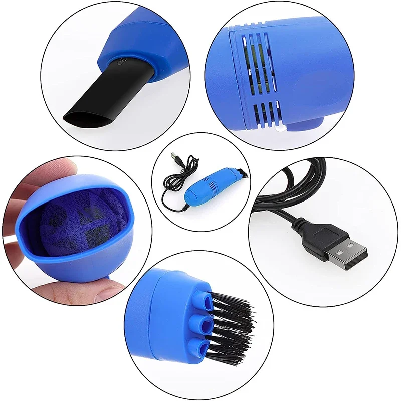 Portable Mini Vacuum Cleaner Keyboard Brush Laptop Shell Cleaner Dust Brush Handheld USB Vacuum Cleaner Computer Cleaning Tool 2