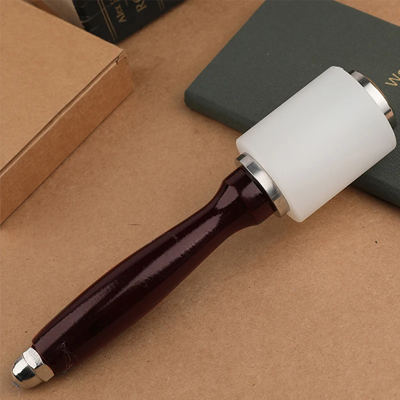 Leather Carving Hammer Professional Leather Carve Hammer Nylon Hammers Mallet Wood Handle For Leathercraft Punch Printing Percussion DIY Tool