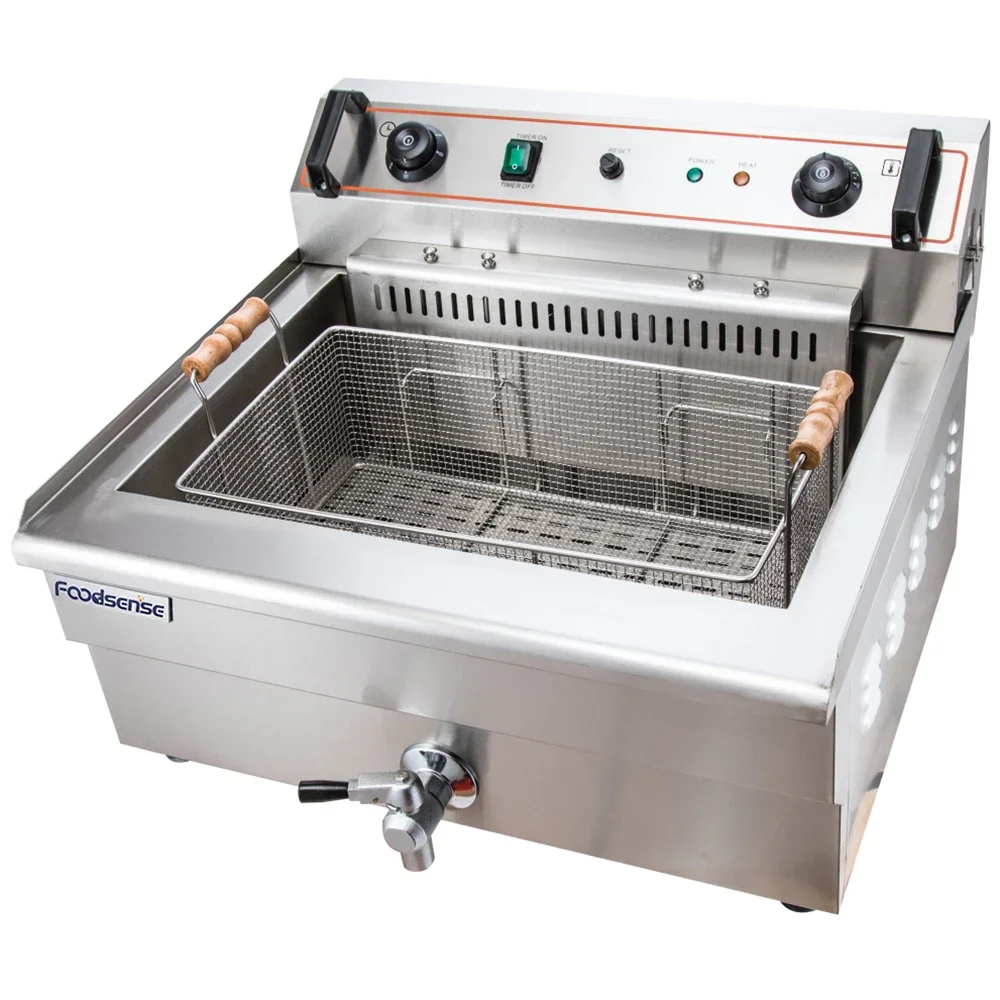 1-Tank 1-Basket Industrial deep fryer, chicken fryer machine High capacity small electrical deep fryer with basket