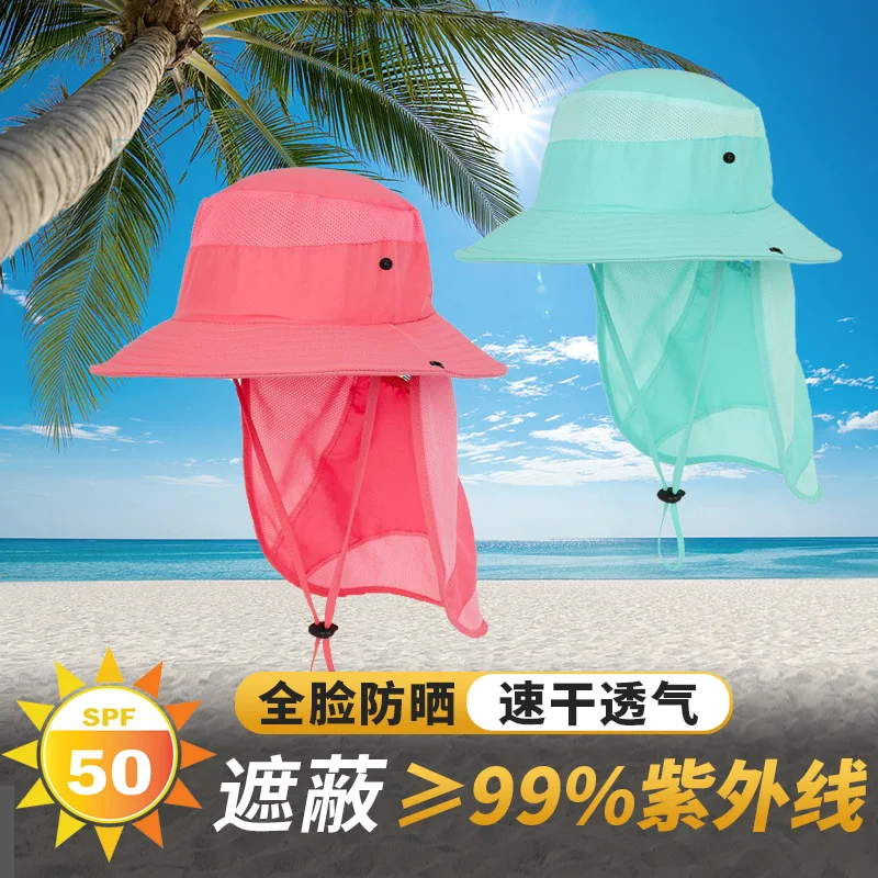 3 4 5 6 7 8 Years Old Boys Girls Bucke Caps Sun Defender Cooling Neck Guard Wide Brim Beach Hats for Hiking Safari Outdoor Sport