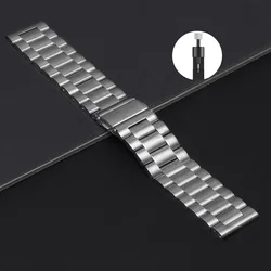 Premium Stainless Steel Metal Watch Strap - Versatile 22mm/20mm/18mm Sizes for 22mm (Silver with tools)