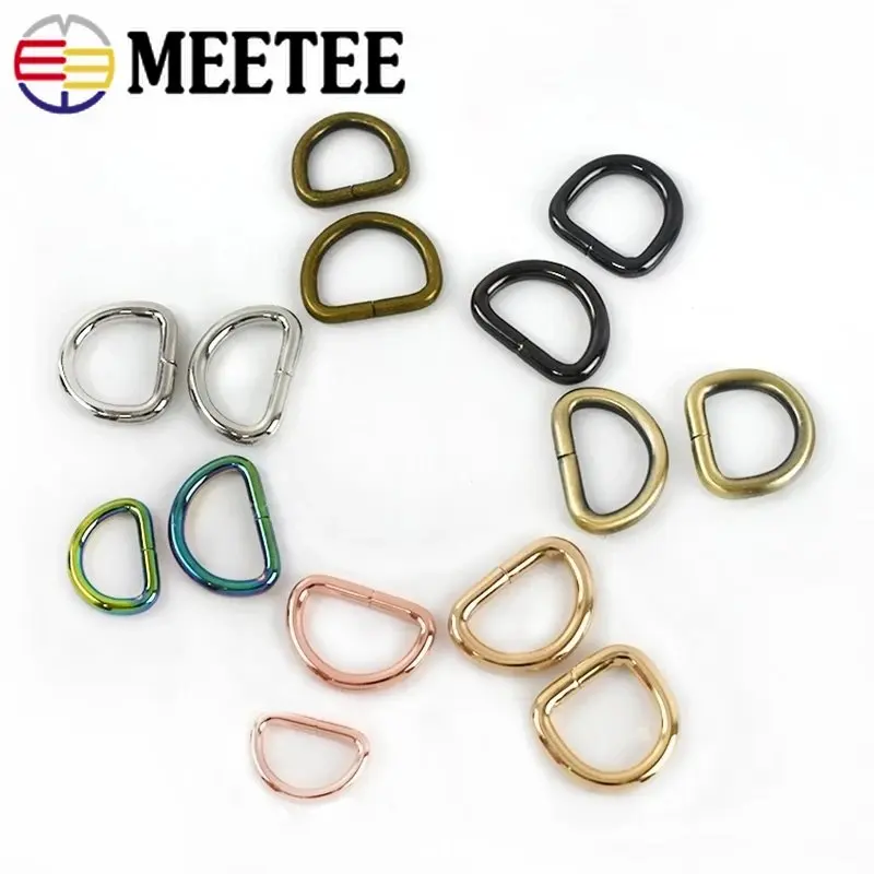 10Pcs 20 50mm Metal D Ring Strap Buckle Shoes Clothing Accessories bing Connection Hook Dog