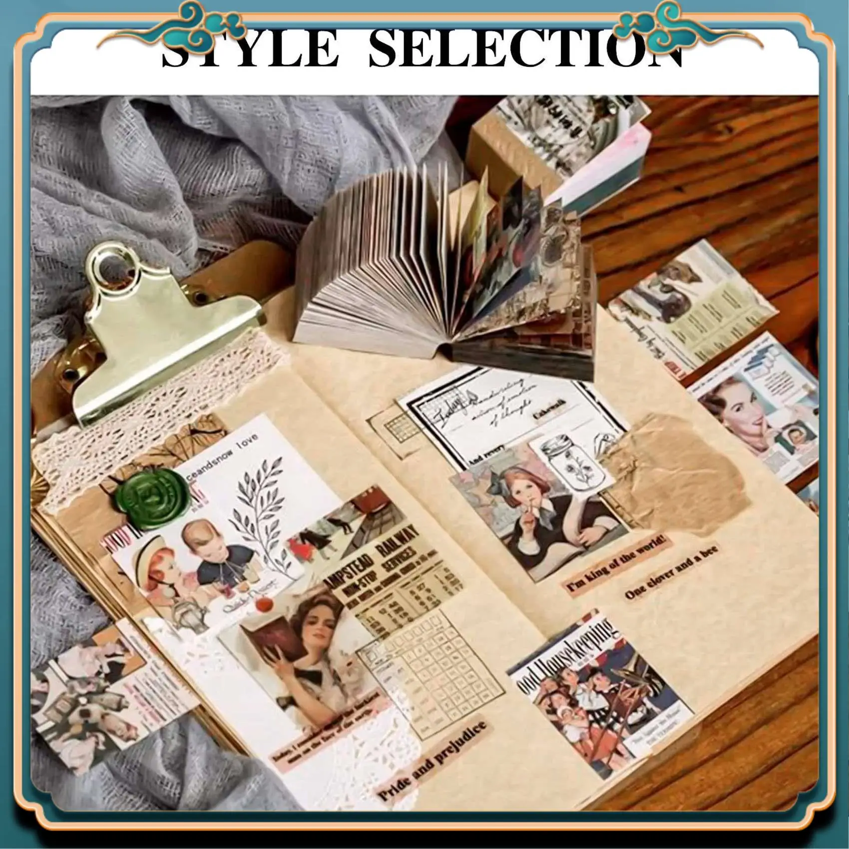 ABJG-800Pcs 정크 저널 빈티지 DIY 재료 종이 저널링 용품 스크랩북 종이 레트로 장식 저널 용품