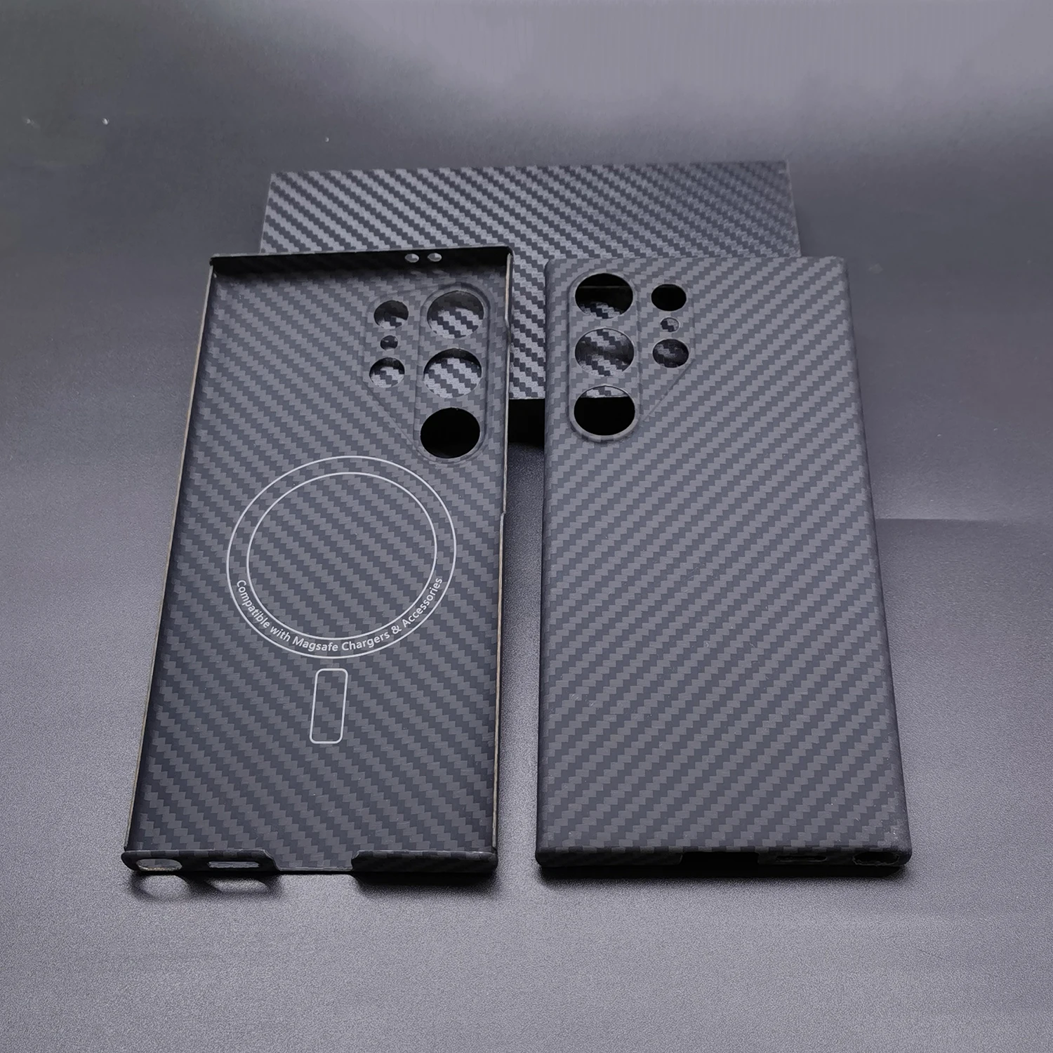 Kevlar Magnetic Pure Carbon Fiber Case For Samsung Galaxy S23 S24 Ultra Plus Commercial Aramid Fiber Shockproof Cover