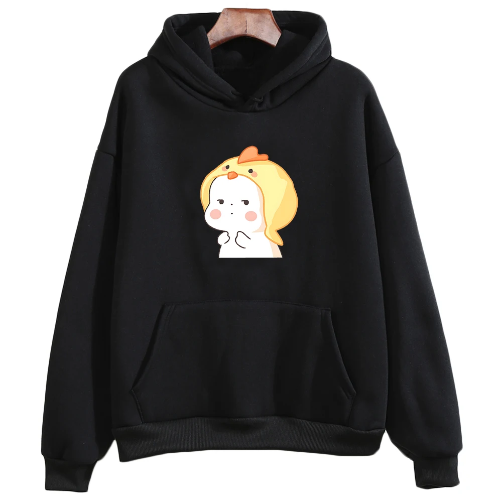 

Xiao Pang San Tuan Cat Oversized Hoodie WOMEN Kawaii/Cute Sense of Design Fleece Long-sleeved Sweatshirt Manga/Comic Cartoon Top