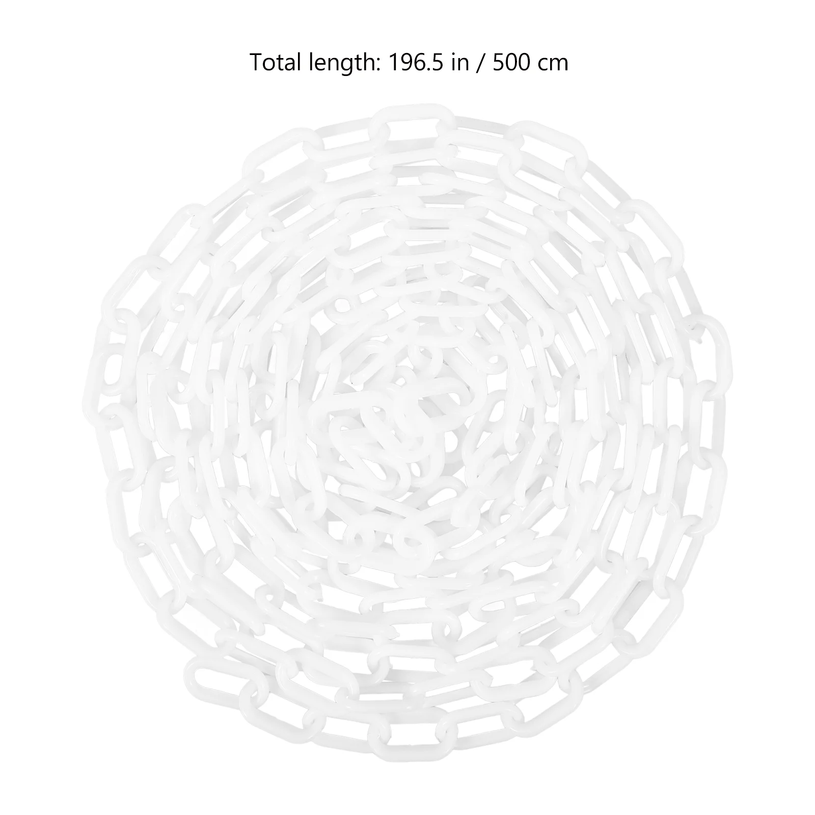Cadena De Plástico Blanca Para Control De Multitudes - 16 Pies (5m), 6mm, Con 7 Ganchos