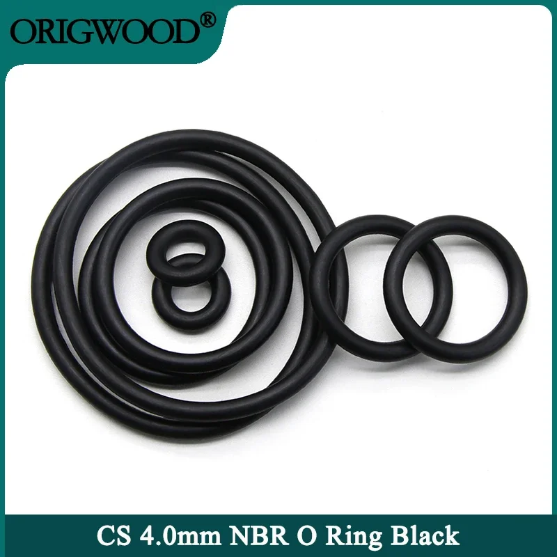 10/50pcs NBR O Ring Nitrile Rubber Gasket Thickness CS 4mm OD 16~150mm Black Round O Type Corrosion Oil Resist Sealing Washer