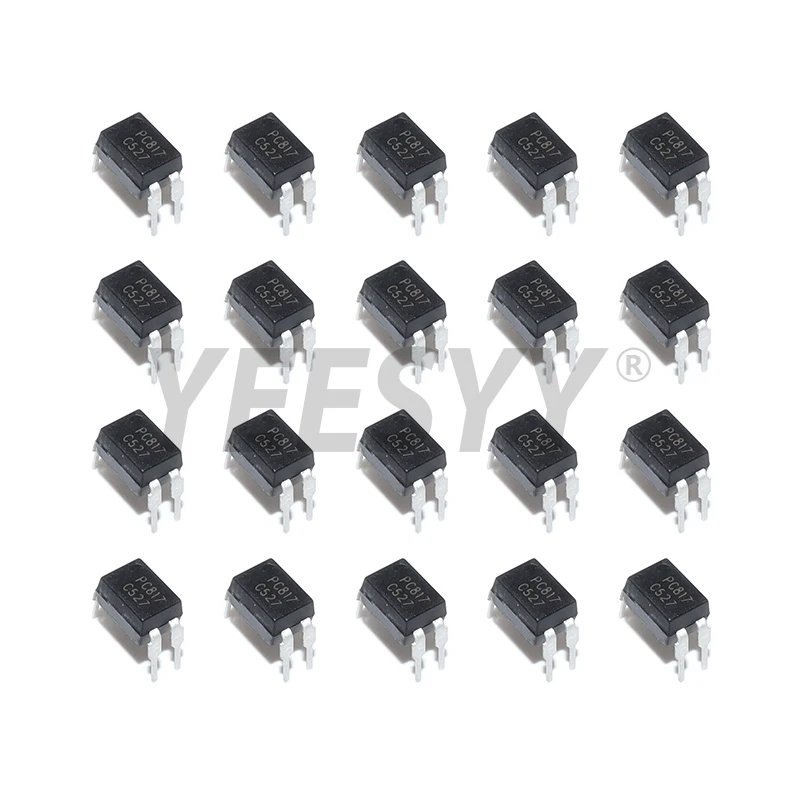 50PCS PC817 PC817C Optocoupler FL817C PS817C DIP4 DIP Opto Coupler New and Original Optical Isolation IC Chip 817C EL817 5v 2