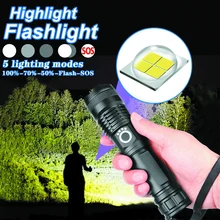 

1000 Lumens Flashlight Strong Light XHP50 5 Mode LED USB Rechargeable 18650 26650 Torch Outdoor Portable Led Night Flashlight