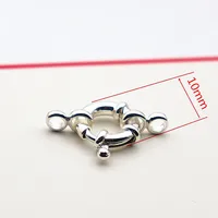 1 pièce Fermoir de collier en argent sterling 925 massif, ressort 10/12/14mm avec anneau marin mobile à 1 brin pour bracelet et bijoux DIY 3