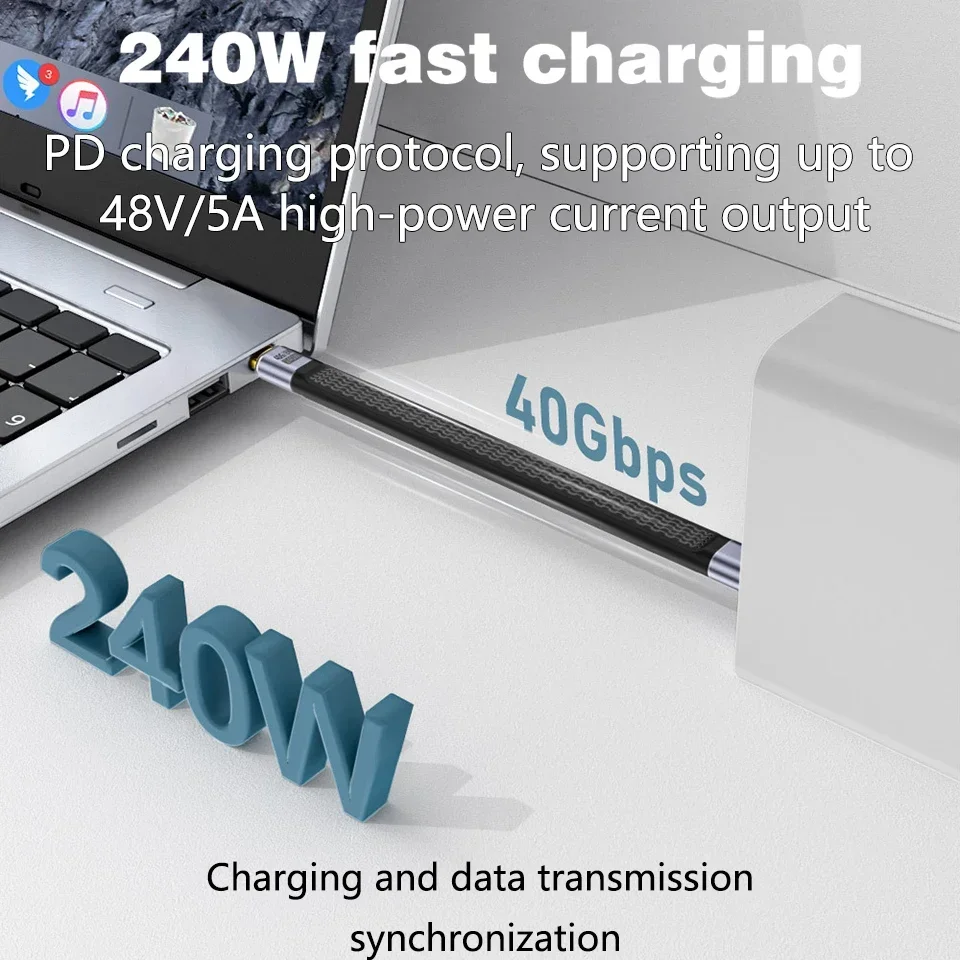 USB4  ̺ ȣȯ Ʈ 3, 4, 40Gbps,  15  ƽ, SSD ͸, USB C C Ÿ Ʈ ̺, 240W, 8K60Hz