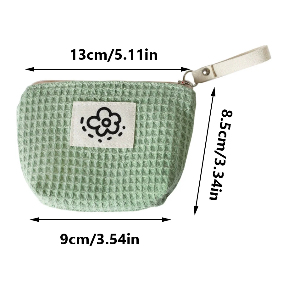 Chic Floral Waffle-Pattern Travel Wallet & Cosmetic Bag