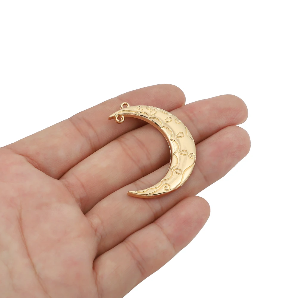 

4Pcs Zinc Alloy Gold Color Moon Charms Celestial 2-Loops Linking for DIY Earrings Necklace Bracelet Jewelry Making Accessories