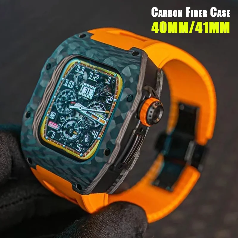 Latest Carbon Fiber Modification Kit for Apple Watch 8 7 41mm 40mm