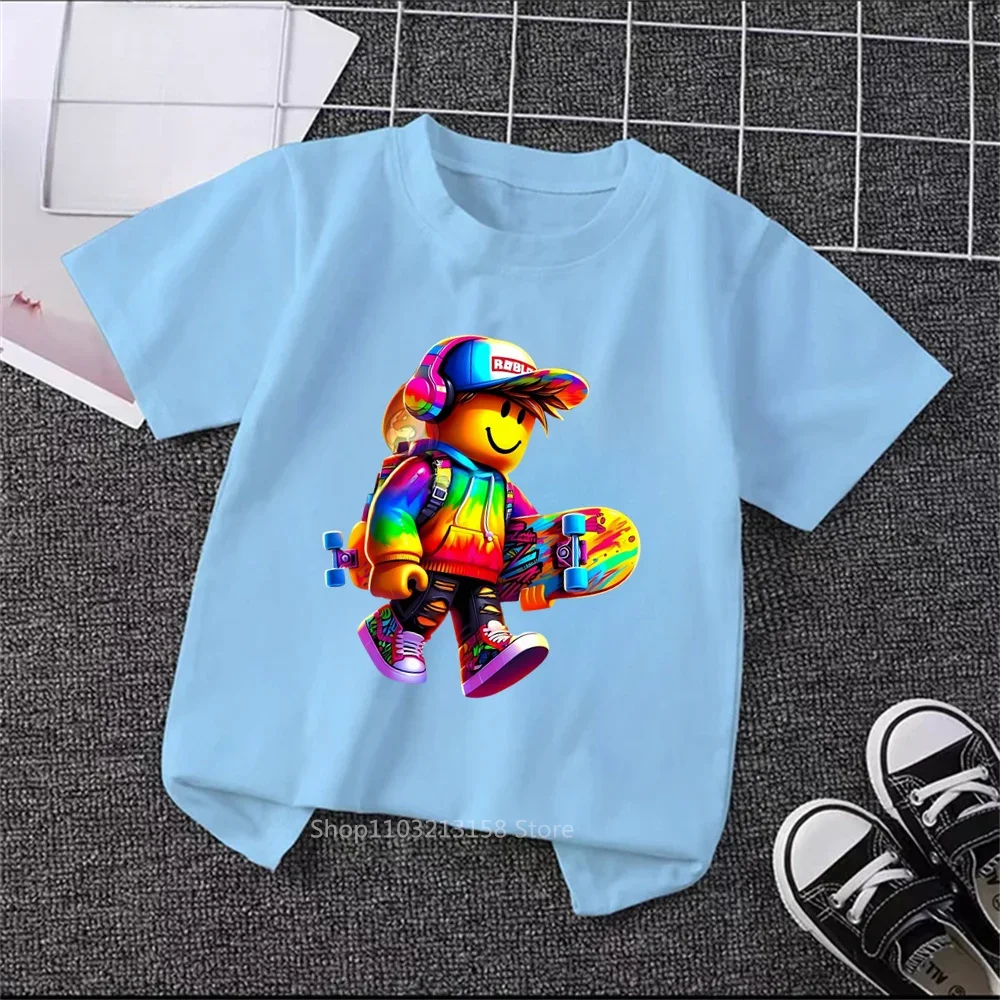 Summertime Styles for Boys and Girls Brand New Robloxing Cartoons Soft Luxurious Fabrics for Stylish Kid's Clothing 5