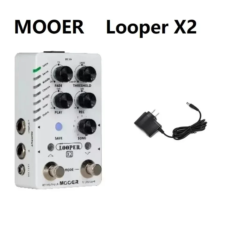 MOOER LOOPER X2 Dual-footswitch Stereo Looper Pedal Auto