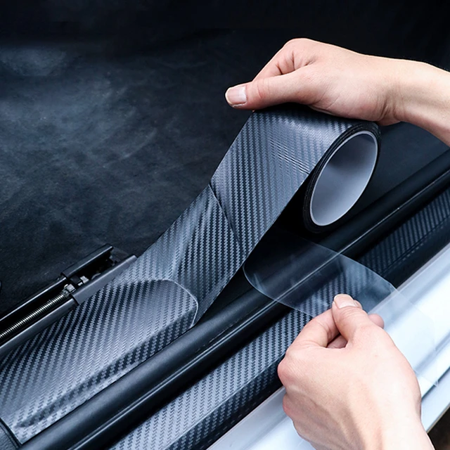 3D Nano Carbon Fiber Car Bumper Door Guard Protection Film Car