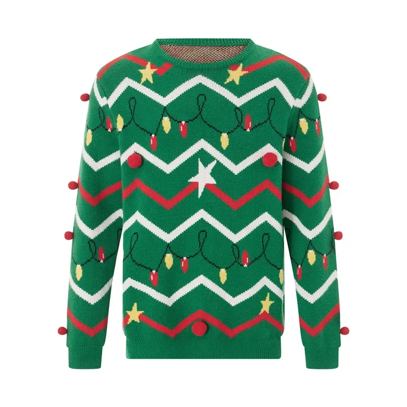 thumbnail image 1 of Suéteres unisex con diseño de árbol de Navidad, jerseys clásicos de manga larga y cuello redondo, jerseys sueltos, tops de punto, jerséis 2024 para hombres y mujeres, 1 of 4